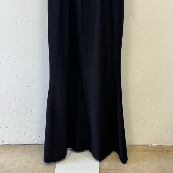 NWT JS Collections One-Shoulder Bow Gown for Cocktail Maxi Gown Sz 8 Black - Picture 3 of 12